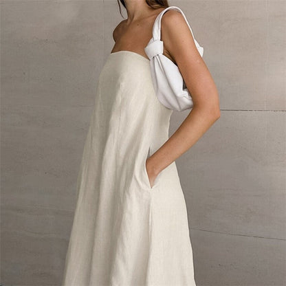 Sophisticated Strapless Maxi Dress in Solid Color