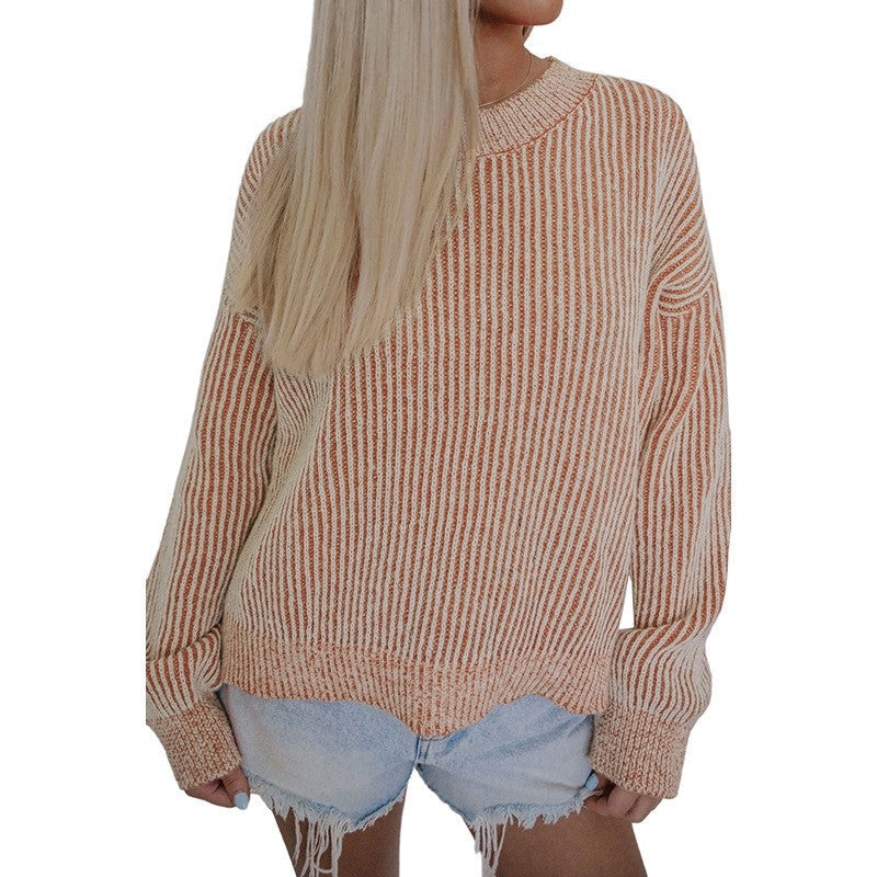 Striped Thickened Turtleneck Long Sleeve Sweater