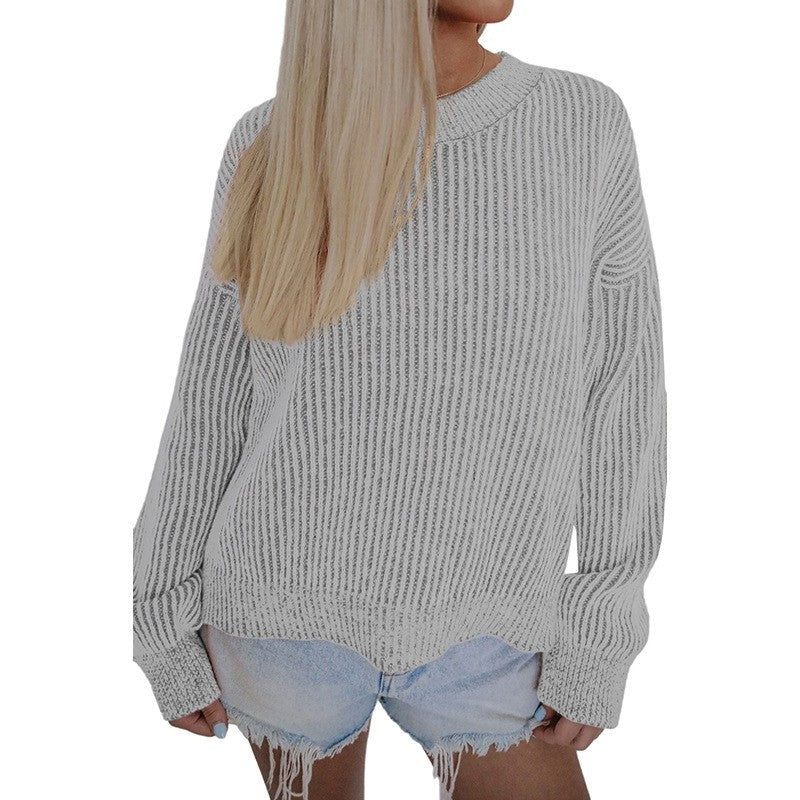 Striped Thickened Turtleneck Long Sleeve Sweater
