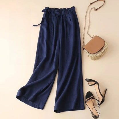Sure! Here is an optimized title for your clothing product in English:

"Chic High-Waisted Wide-Leg Cro