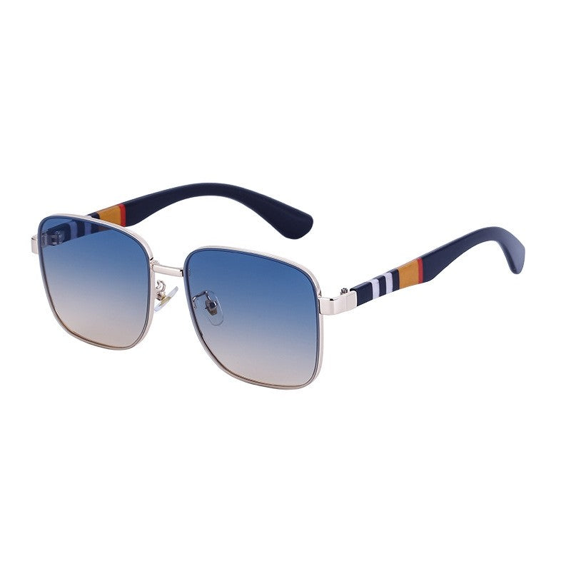 Fashion Oversized Square Striped Sunglasses