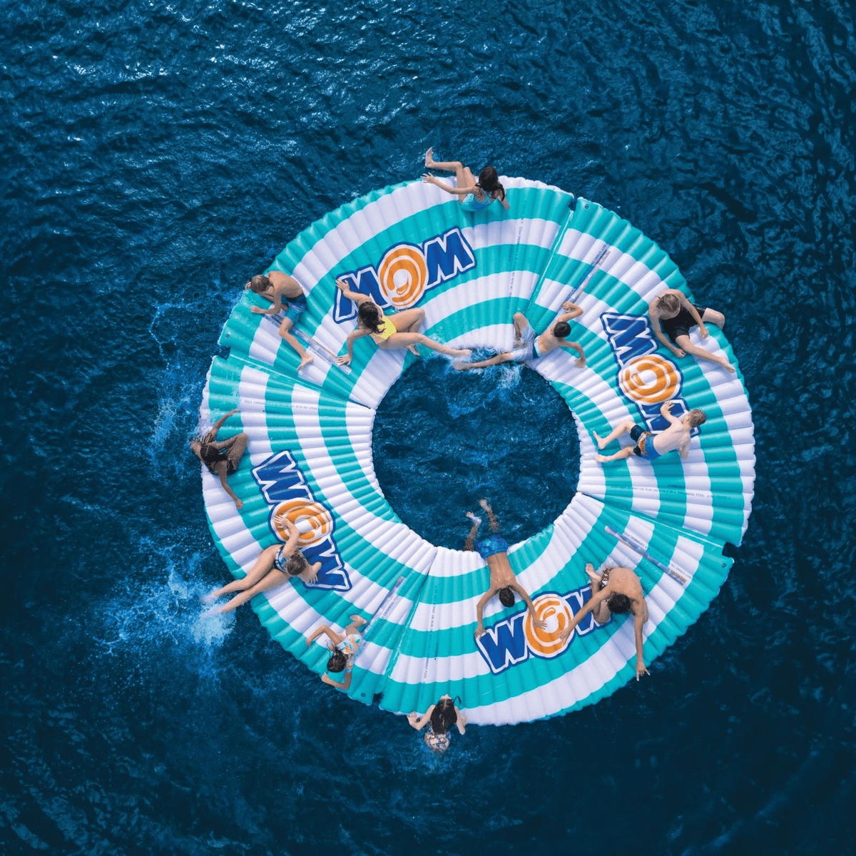 WOW Watersports Round Water Walkway & SUP Dock Island, Holds Up to 16 People