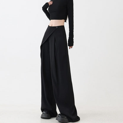 High-Waisted Slim Black Suit Trousers for a Versatile Look