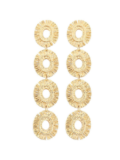 Geometric Hollow Solid Color Drop Earrings
