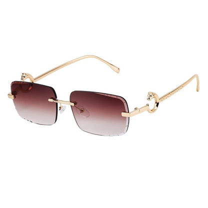 Fashion Frameless Square UV400 Sun Protection Outdoor Eyewear Sunglasses