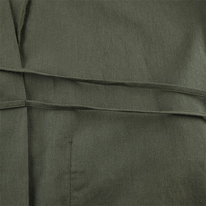 Women's Cotton Linen Lightweight Two-Piece Pajama Set