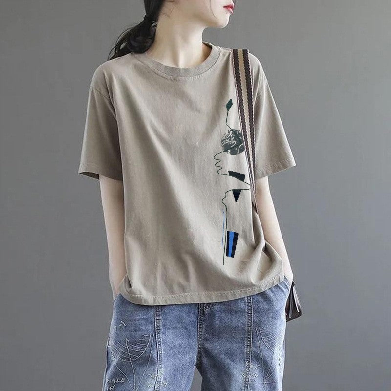 Fitted Round Neck Short Sleeve Tee