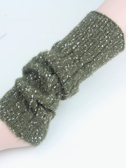 Wool Knitted Dot Twist Leg Warmers Accessories