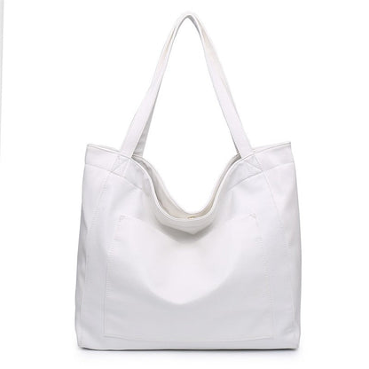 Leather Shoulder Bag with Front Pocket