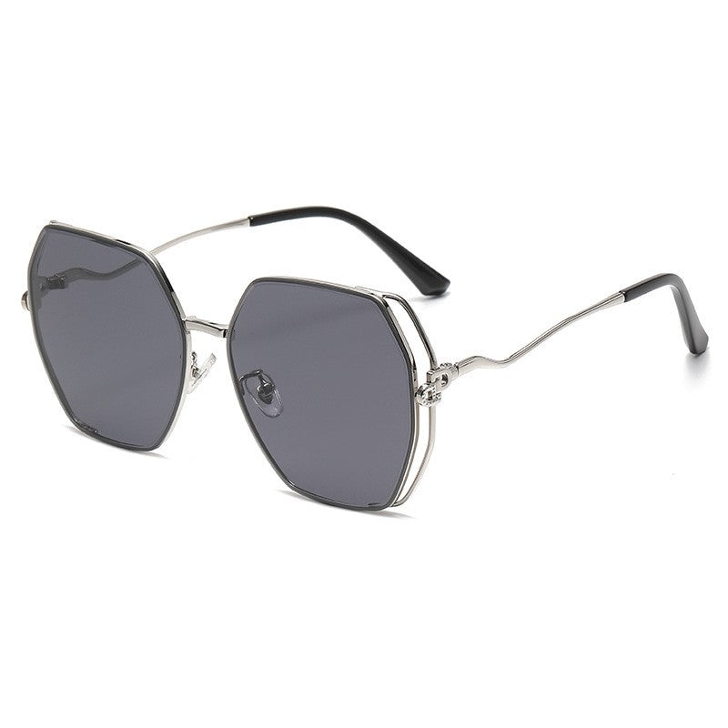Fashion Large Metal Frame Outdoor Sun Protection Polarized Sunglasses