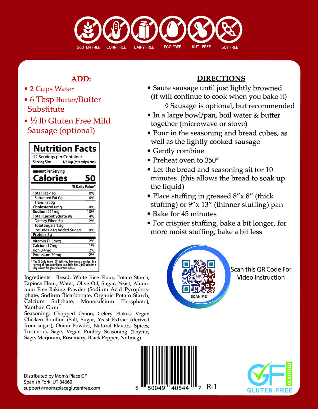 Gluten-Free Sensational Stuffing Mix