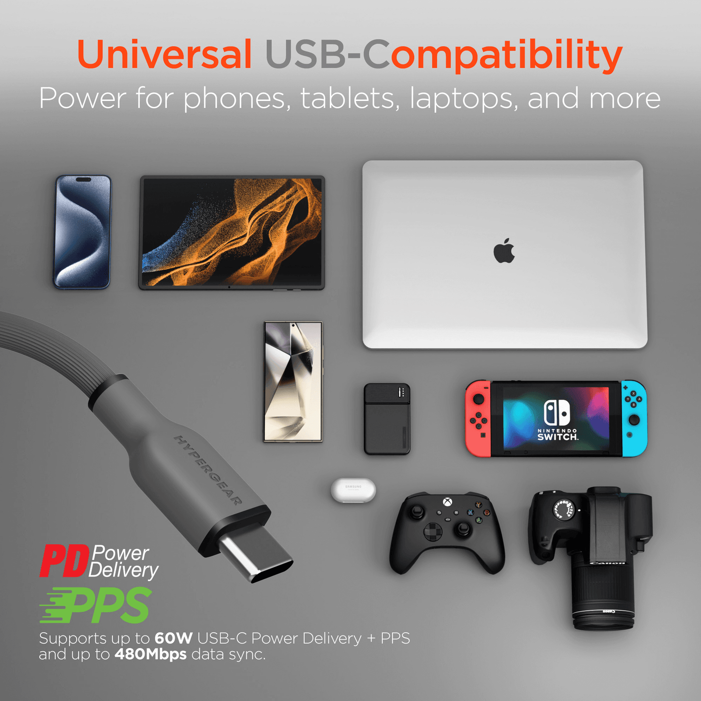 HyperGear Flexi PRO USB-C to USB-C Cable 4ft