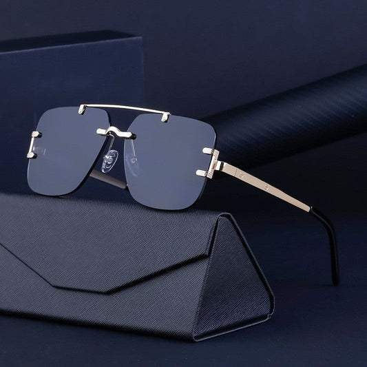 Stylish Rimless Metal Beam Sunglasses For Men