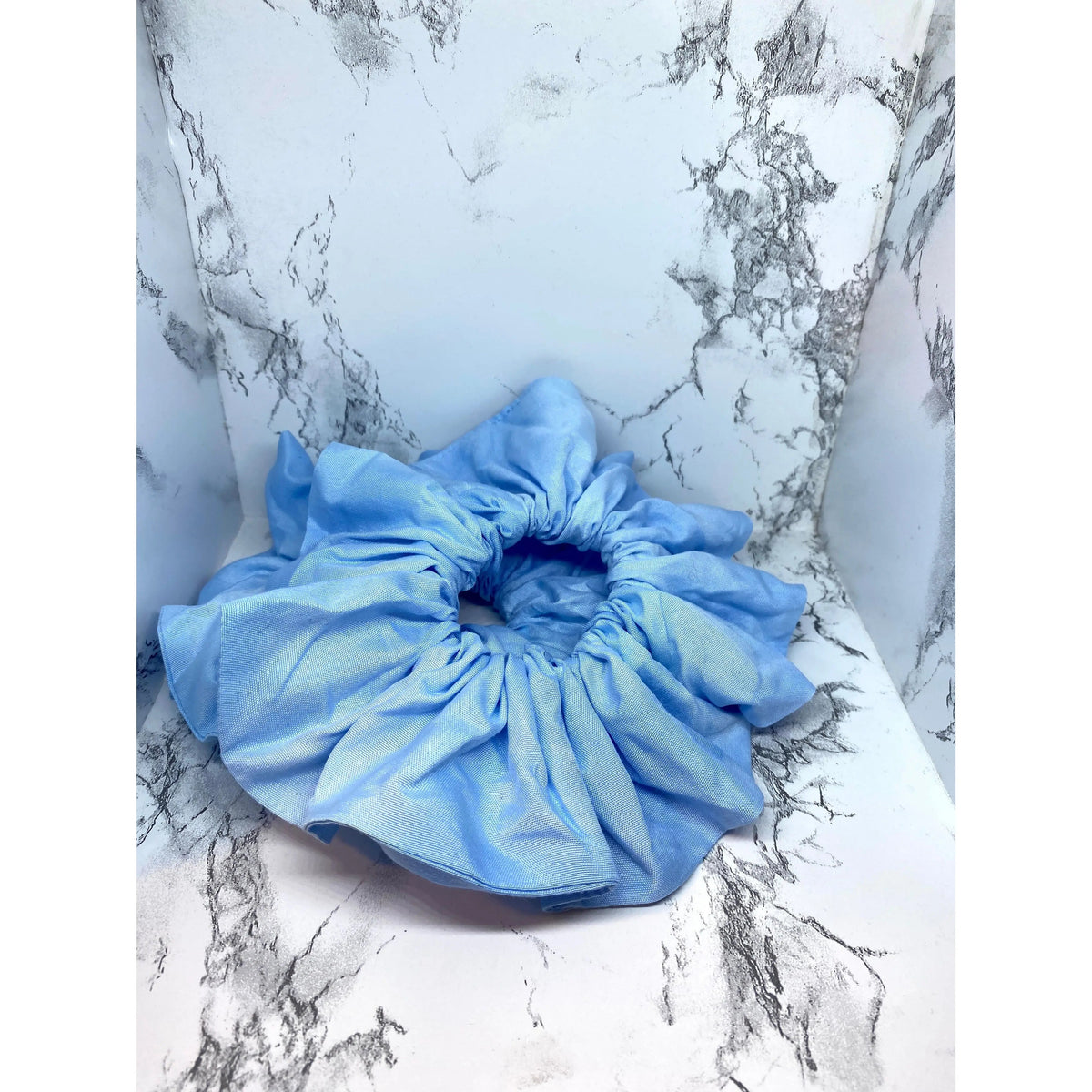 Light Blue Knit Scrunchie
