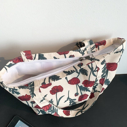 Fresh Floral Grid Cloth Tote: A Stylish and Artistic Accessory