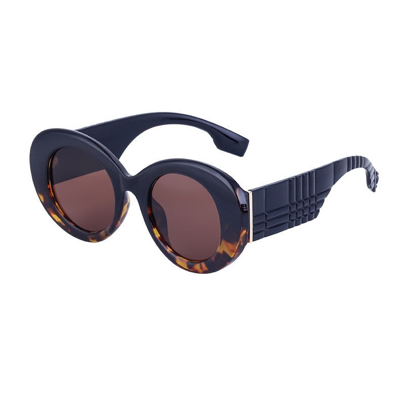 Oval Frame Wide Leg Sunglasses For Women