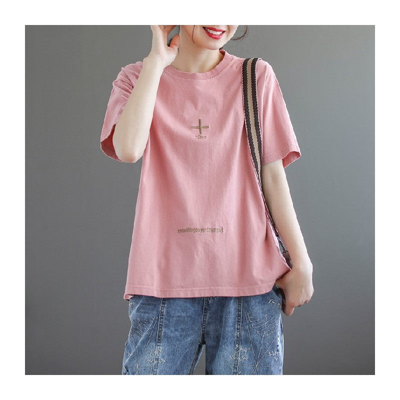 Relaxed Fit Round Neck Short-Sleeve T-Shirt