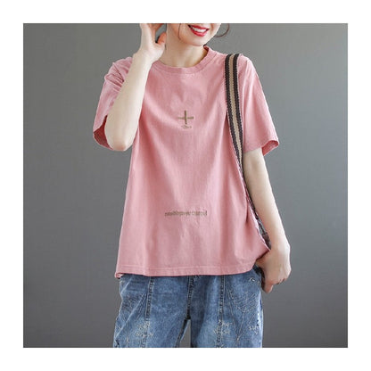 Relaxed Fit Round Neck Short-Sleeve T-Shirt