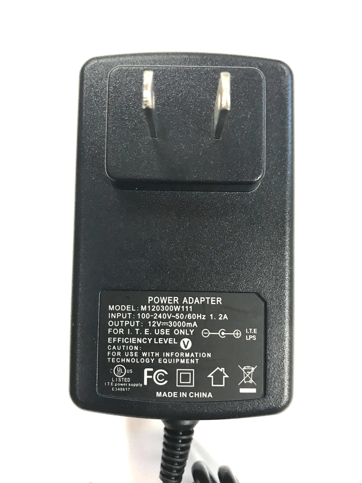 Naxa AC Adapter Power Supply Charger for LED LCD TVs and TV-DVD Televisions up to 15" (12V, 3A, 36W, 2.1mm x 5.5mm)