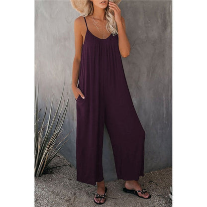 Spaghetti Strap Wide Leg Jumpsuit