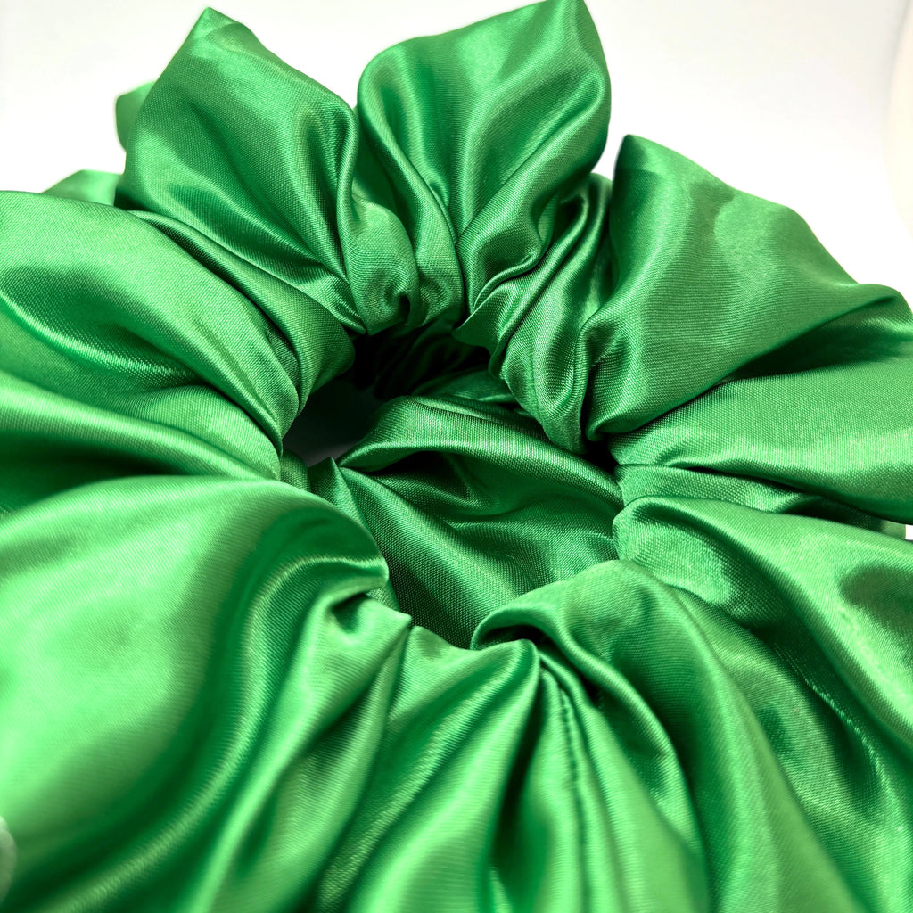 Green Silk Scrunchie