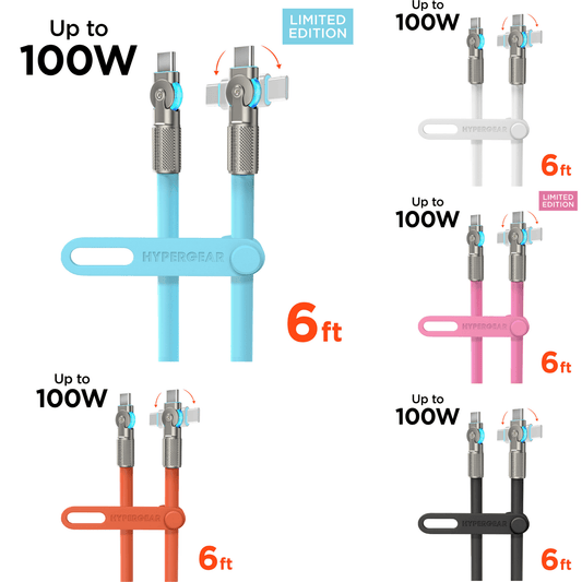 HyperGear Chunky180° 100W USB-C to USB-C Rugged Fast Charge Cable 6ft