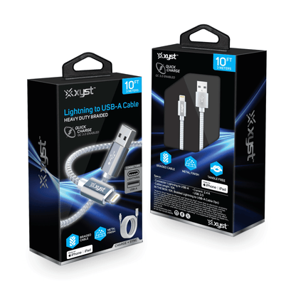 Xyst Charge and Sync USB to Lightning Braided Cable 10Ft