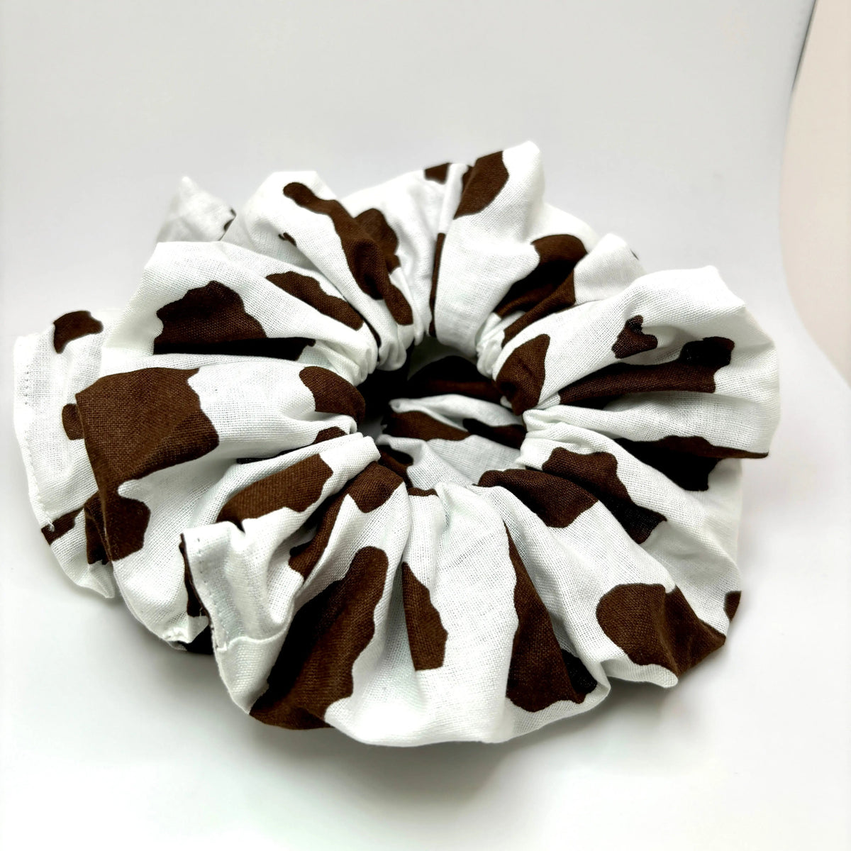 Brown Cow Print Scrunchie