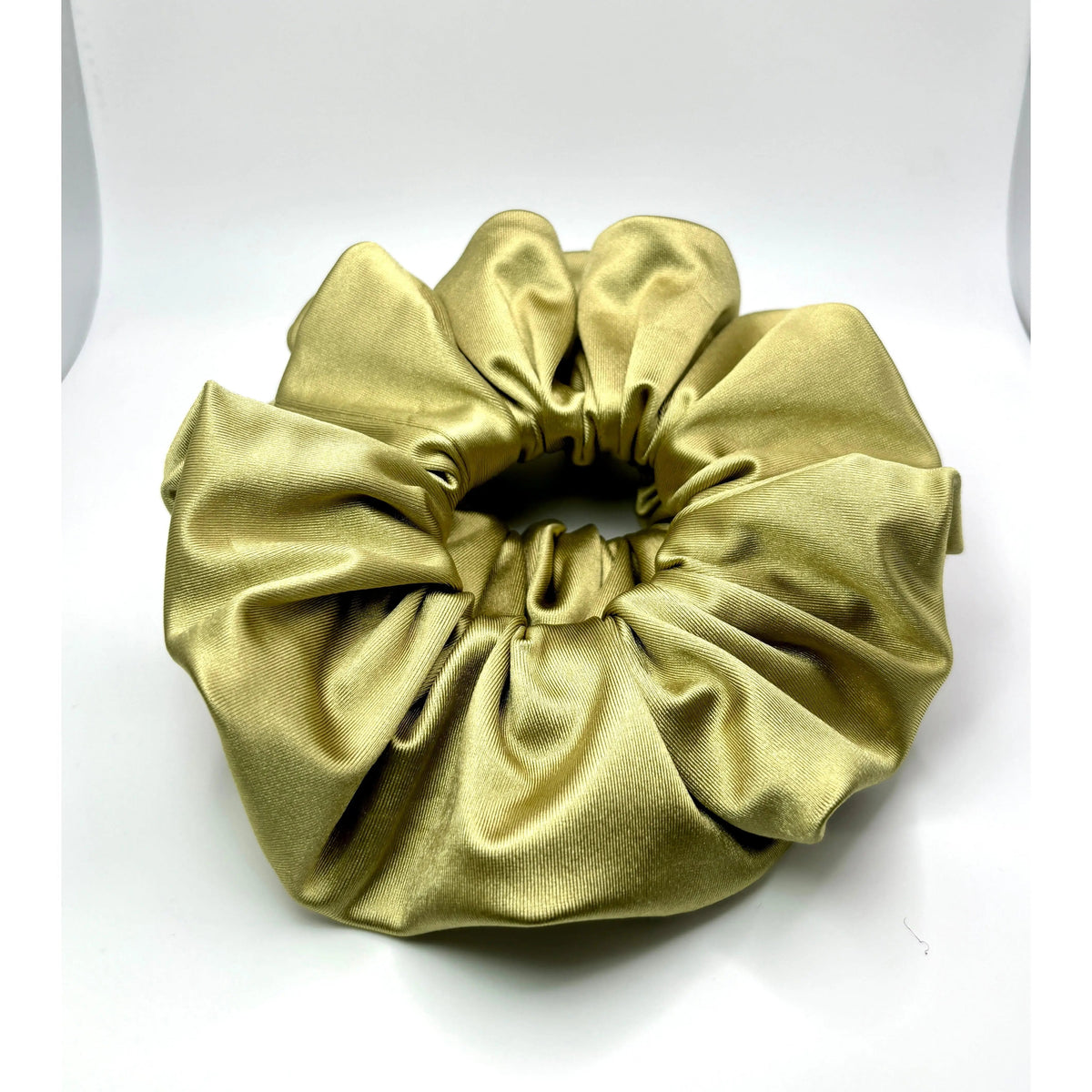 Golden Olive Stretch Silk Scrunchie