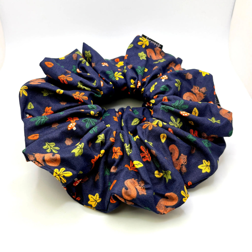Fall Squirrels and Leaves Scrunchie
