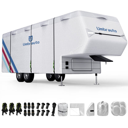 Umbrauto 5th Wheel RV Cover Upgraded 300D Waterproof Breathable Camper Covers
