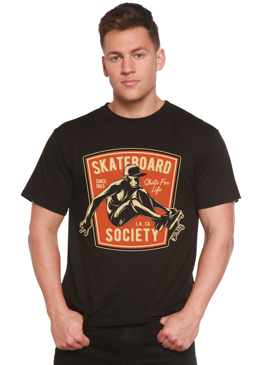 Skateboard Society Men's Bamboo Viscose/Organic Cotton Short Sleeve Graphic T-Shirt