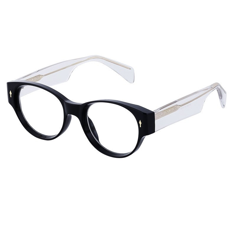 Fashion Cat Eye Acetate Insertion Clear Lens Glasses