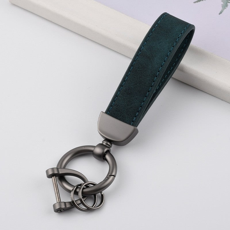 Solid Color Metal Leather Keychain Fashion Accessory