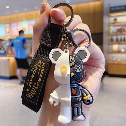 Half-Dissected Mechanical Teddy Bear Keychain - Unique and Innovative Design