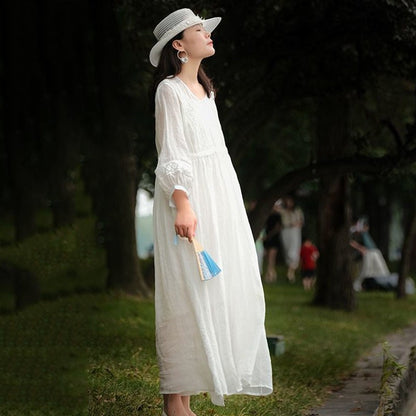 Flowy Maxi Dress in Casual Loose Fit and Solid Color