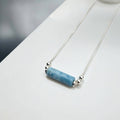 Adjustable Sterling Silver Necklace with Larimar Quartz