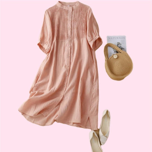 French Pleated Vintage Dress