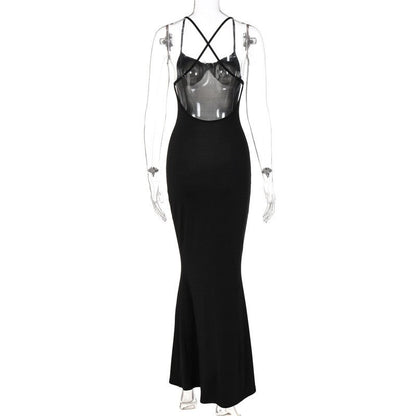 Halter Neck Backless Swing Dress in Solid Color