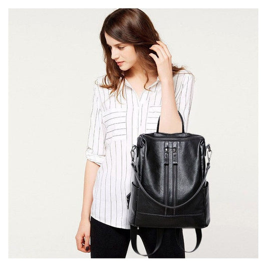 Stylish Oversized PU Leather Women's Backpack