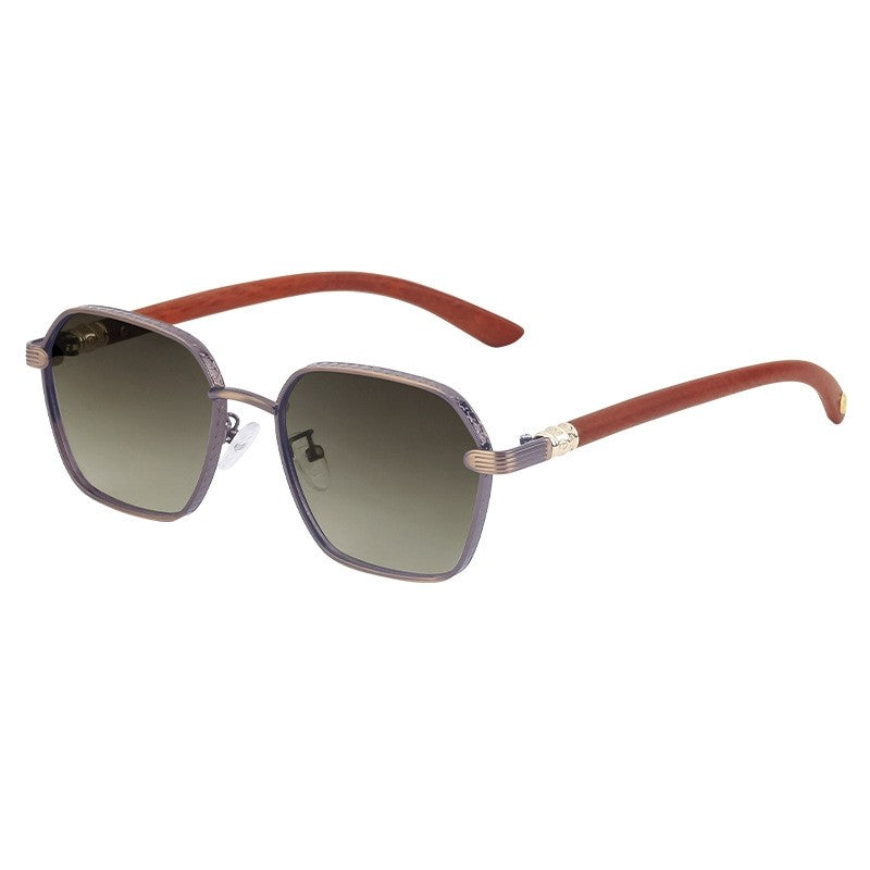 Retro Wood Grain Leg Outdoor Sunglasses
