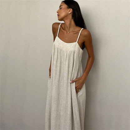 Soft Skin-Friendly Long Camisole Nightgown for Fashionable Comfort