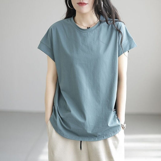 Relaxed Fit Hollow-Out Base Top - Effortless Style for a Youthful Look