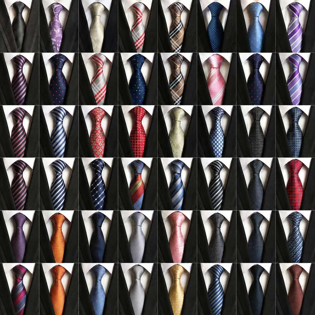 Men's Neckties – Formal Classic Patterned Polyester Tie for Weddings & Business (50 Styles, B Series)