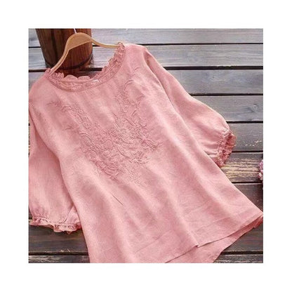 Breathable Loose Fit Embroidered T-Shirt