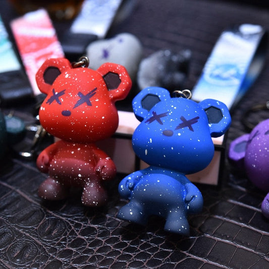 Chic Ombre Cartoon Bear Keychain Pendant Accessory