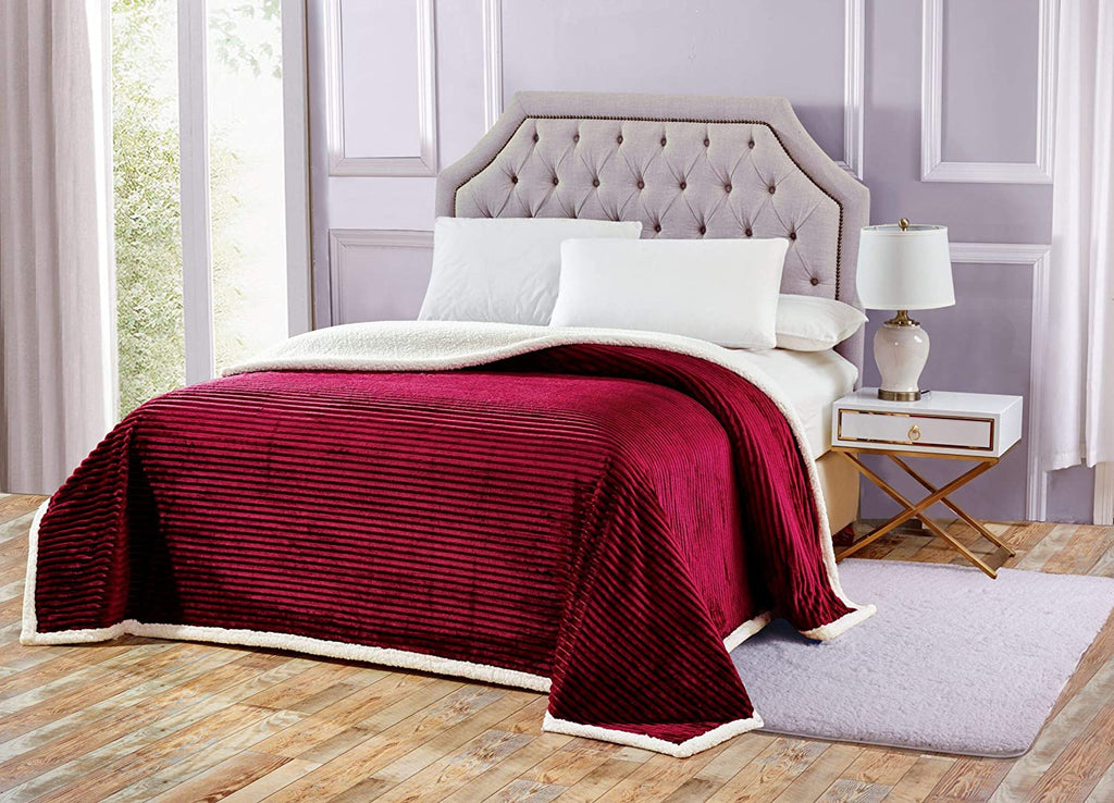 Decor&More Home Essentials Corduroy Sherpa Blanket