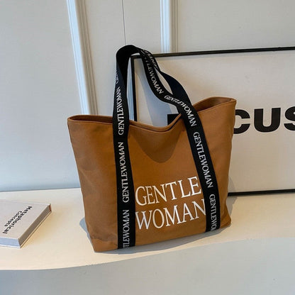 Chic Canvas Tote with Oversized Letter Print
