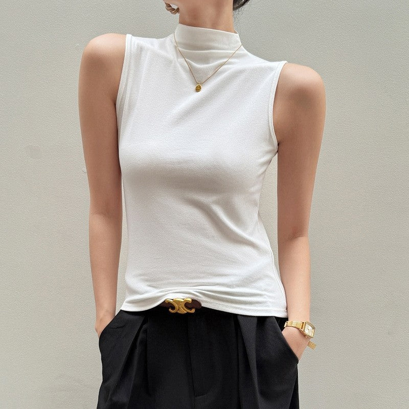 French Round Neck Solid Color Camisole
