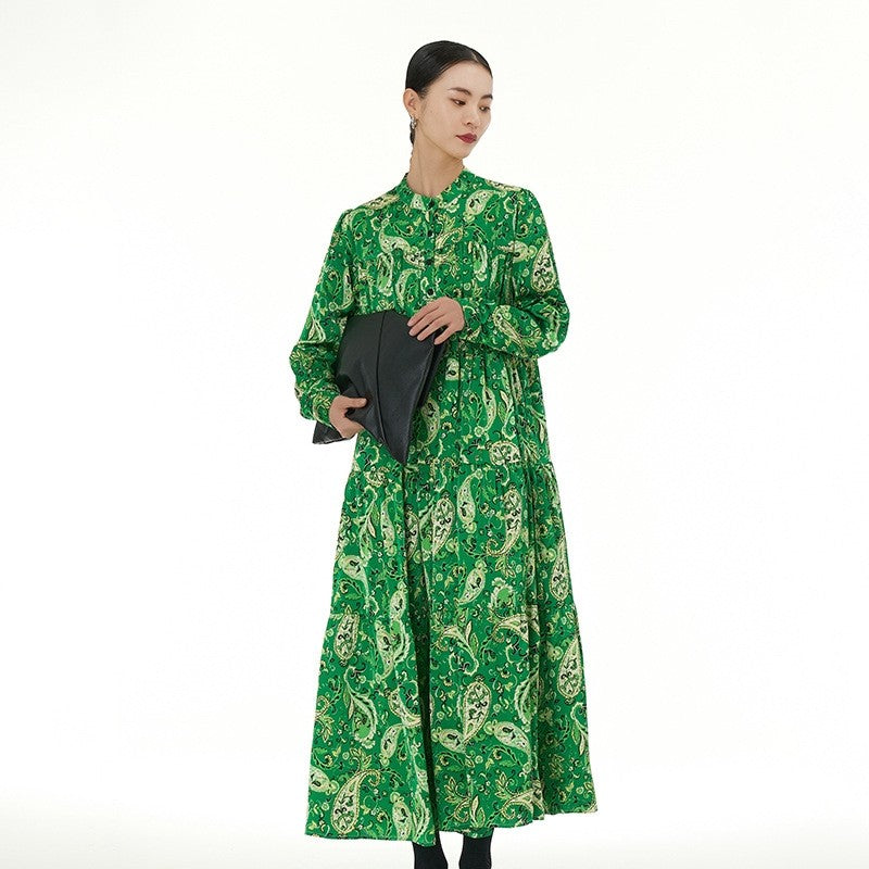 Oversized Swing Skirt with Traditional Print